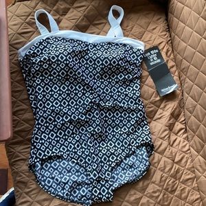 Miraclesuit One Piece Black&White Swimsuit 18W NWT